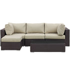 Modway Convene 5 Piece Outdoor Patio Sectional Set EEI-2172