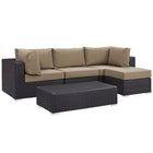 Modway Convene 5 Piece Outdoor Patio Sectional Set EEI-2172