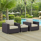 Modway Convene 3 Piece Outdoor Patio Sofa Set