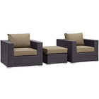 Modway Convene 3 Piece Outdoor Patio Sofa Set  