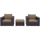 Modway Convene 3 Piece Outdoor Patio Sofa Set