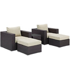 Modway Convene 5 Piece Outdoor Patio Sectional Set