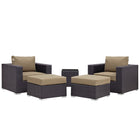 Modway Convene 5 Piece Outdoor Patio Sectional Set