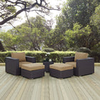 Modway Convene 5 Piece Outdoor Patio Sectional Set