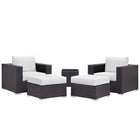 Modway Convene 5 Piece Outdoor Patio Sectional Set