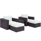 Modway Convene 5 Piece Outdoor Patio Sectional Set