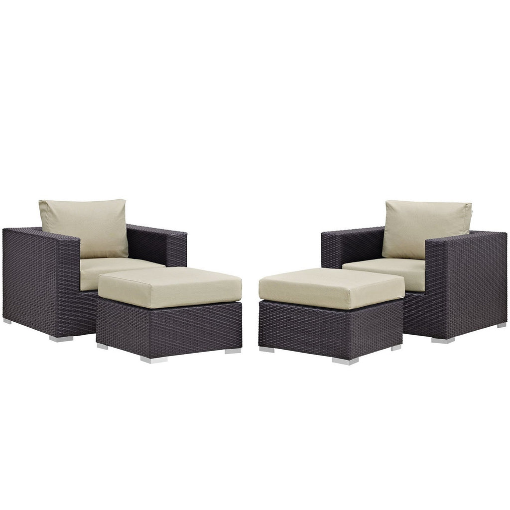 Modway Convene 4 Piece Outdoor Patio Sectional Set  