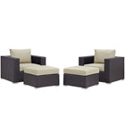 Modway Convene 4 Piece Outdoor Patio Sectional Set  