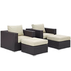 Modway Convene 4 Piece Outdoor Patio Sectional Set