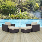 Modway Convene 4 Piece Outdoor Patio Sectional Set