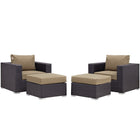 Modway Convene 4 Piece Outdoor Patio Sectional Set  