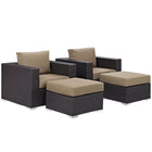 Modway Convene 4 Piece Outdoor Patio Sectional Set