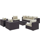 Modway Convene 8 Piece Outdoor Patio Sectional Set  