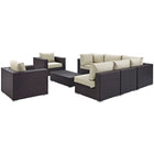 Modway Convene 8 Piece Outdoor Patio Sectional Set EEI-2203