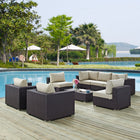Modway Convene 8 Piece Outdoor Patio Sectional Set EEI-2203