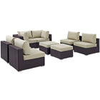 Modway Convene 8 Piece Outdoor Patio Sectional Set EEI-2204