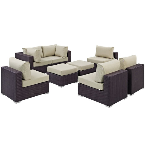 Modway Convene 8 Piece Outdoor Patio Sectional Set EEI-2204
