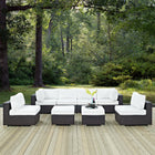 Modway Convene 8 Piece Outdoor Patio Sectional Set EEI-2204
