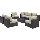 Modway Convene 8 Piece Outdoor Patio Sectional Set EEI-2205
