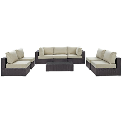 Modway Convene 8 Piece Outdoor Patio Sectional Set EEI-2205