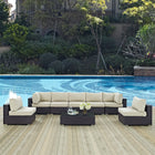 Modway Convene 8 Piece Outdoor Patio Sectional Set EEI-2205
