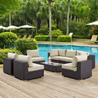 Modway Convene 8 Piece Outdoor Patio Sectional Set EEI-2205