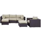 Modway Convene 6 Piece Outdoor Patio Sectional Set