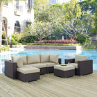 Modway Convene 6 Piece Outdoor Patio Sectional Set