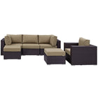 Modway Convene 6 Piece Outdoor Patio Sectional Set