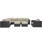 Modway Convene 9 Piece Outdoor Patio Sectional Set  
