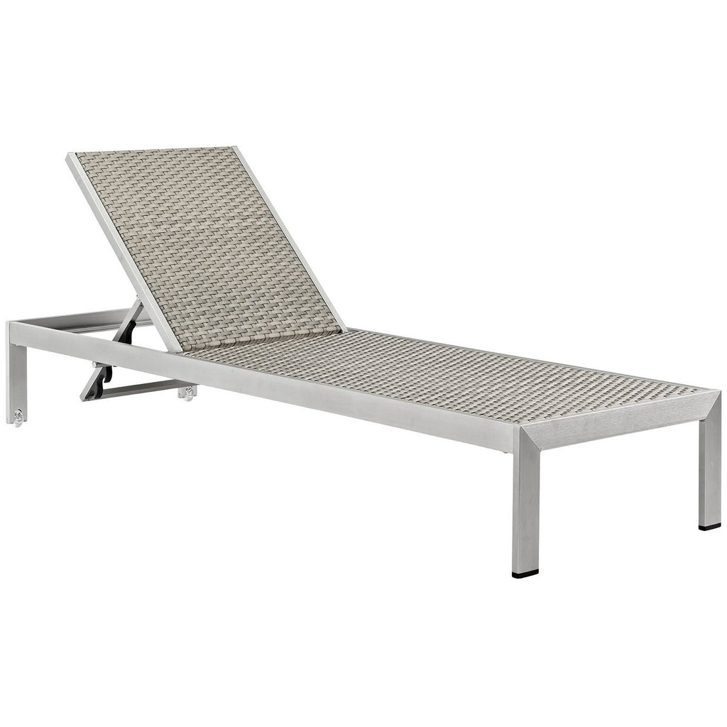 Modway Shore Outdoor Patio Aluminum Rattan Chaise  