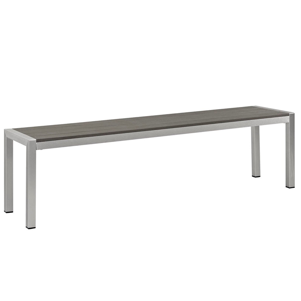 Modway Shore Outdoor Patio Aluminum Bench  