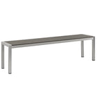 Modway Shore Outdoor Patio Aluminum Bench  