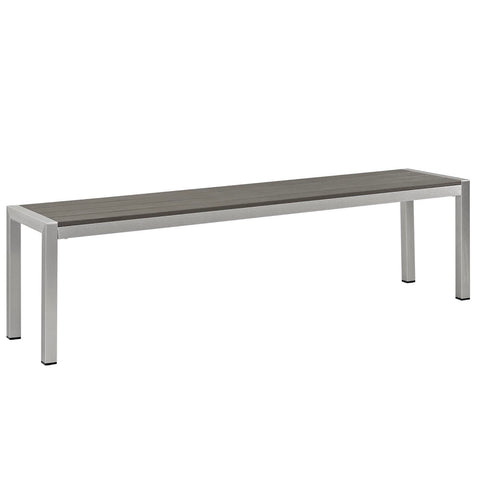 Modway Shore Outdoor Patio Aluminum Bench  
