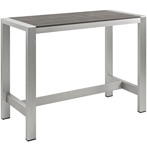 Modway Shore Outdoor Patio Aluminum Rectangle Bar Table  