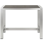 Modway Shore Outdoor Patio Aluminum Rectangle Bar Table