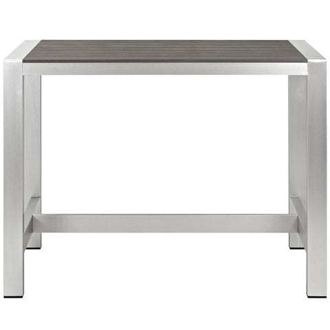Modway Shore Outdoor Patio Aluminum Rectangle Bar Table  