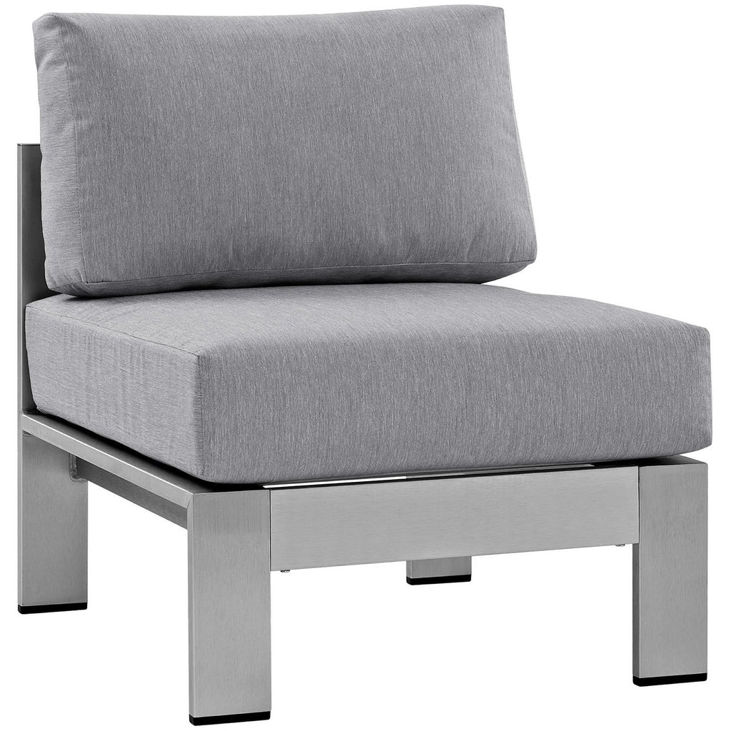 Modway Shore Armless Outdoor Patio Aluminum Chair  