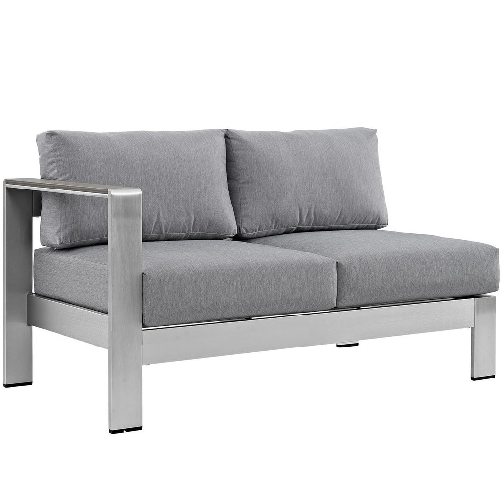 Modway Shore Left-Arm Corner Sectional Outdoor Patio Aluminum Loveseat  