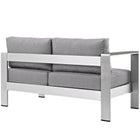 Modway Shore Left-Arm Corner Sectional Outdoor Patio Aluminum Loveseat