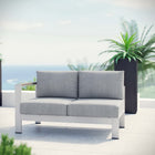 Modway Shore Left-Arm Corner Sectional Outdoor Patio Aluminum Loveseat