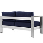 Modway Shore Left-Arm Corner Sectional Outdoor Patio Aluminum Loveseat