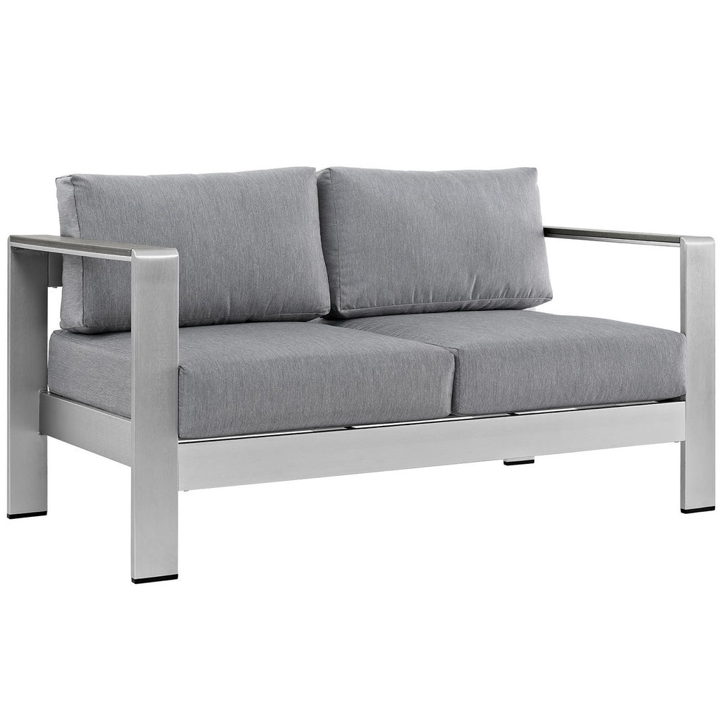 Modway Shore Outdoor Patio Aluminum Loveseat  