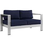 Modway Shore Outdoor Patio Aluminum Loveseat  