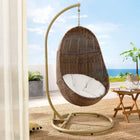 Modway Bean Outdoor Patio Wood Swing Chair With Stand