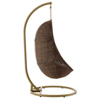 Modway Bean Outdoor Patio Wood Swing Chair With Stand