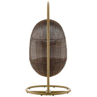 Modway Bean Outdoor Patio Wood Swing Chair With Stand