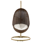 Modway Bean Outdoor Patio Wood Swing Chair With Stand