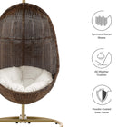 Modway Bean Outdoor Patio Wood Swing Chair With Stand