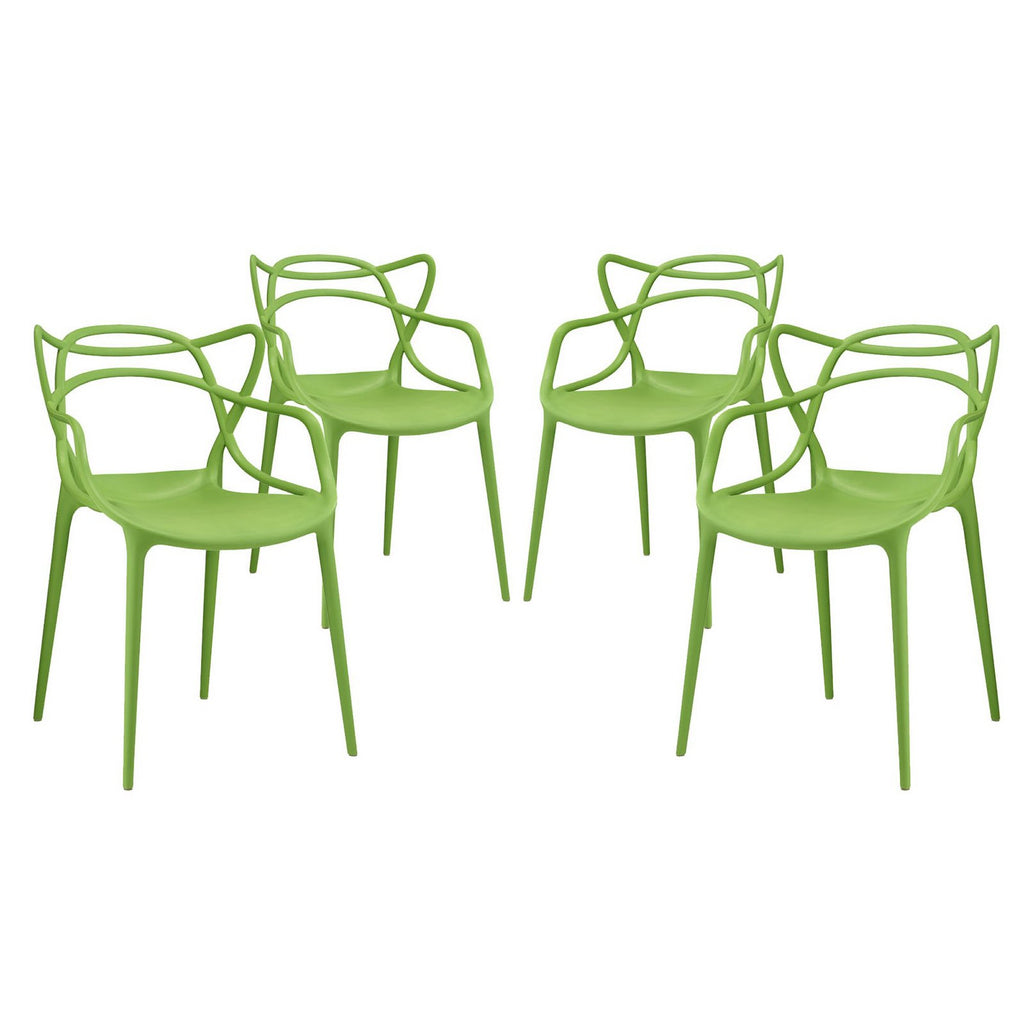 Modway Entangled Dining Set Set of 4  